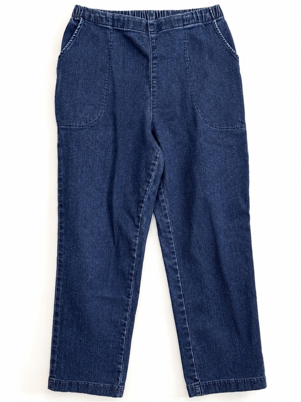 Croft & Barrow 8P Petite Pull-On Stretch Denim Pants Dark Wash